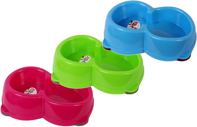 

Pet Brands Round Plastic Pet Bowl(1500 ml Red, Green, Blue)