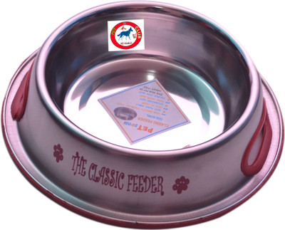 

Pet Club51 CLASSIC FEEDER Round Stainless Steel Pet Bowl(600 ml Silver)