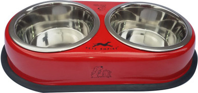 

Pets Planet round Stainless Steel Pet Bowl(250 ml Red)