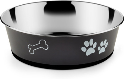 

HM STEELS HMSTEELS HDB pet bowl Round Stainless Steel Pet Bowl(2500 ml Black)