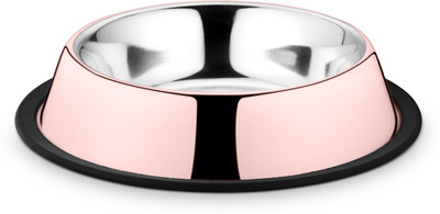 

HM STEELS HMSTEELS Dog bowl Round Stainless Steel Pet Bowl(2000 ml Pink)