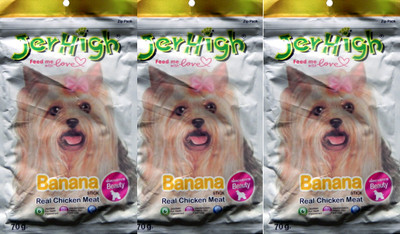 JerHigh Banana Chicken Dog Chew(70 g, Pack of 3)