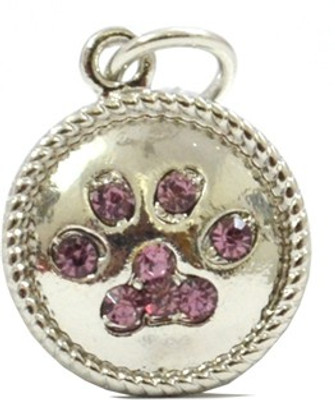 

That Dog in Tuxedo The Crystal Paw Embellished Dog Collar Charm(Pink, Round)