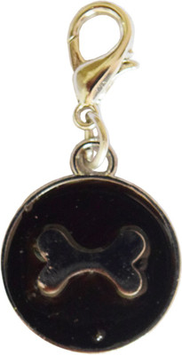 

Paw Zone Embellished Dog Collar Charm(Black, Round)