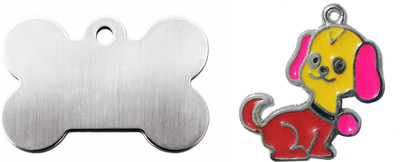 

Agnpetspot. Info Engraved Dog Collar Charm(Multicolor, Bone)
