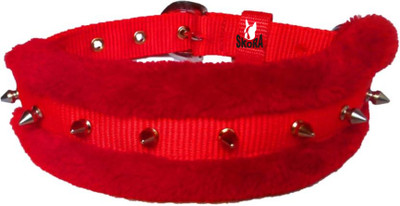 

Skora skora Red Spike 1 Inch  Dog Everyday Collar (, Red) Dog Anti-stress Collar(, red