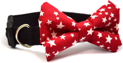 That Dog in Tuxedo The Twinkle Star Bow Tie - M-L Dog Show Collar(, Red