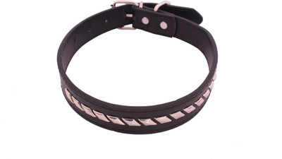 

SRI High Quality Adjustable Dog Collar 0.9 Inch With Metal Studs Dog Everyday Collar(, BLACK