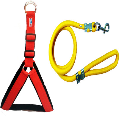 

Petshop7 Red  1.25 inch Padded Dog Harness & Rope Dog Harness & Leash(, Red