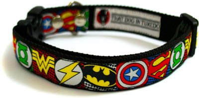 

That Dog in Tuxedo League of Super Heroes -(M-L) Dog Everyday Collar(, Black