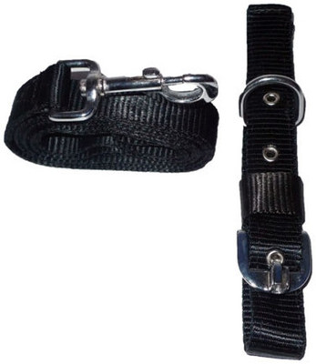 

Petshop7 Nylon Black 1 Inch Dog Collar & Leash(, Black