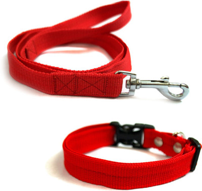 That Dog in Tuxedo Red Adjustable Collar Leash Set -M-L Dog Everyday Collar(, Red