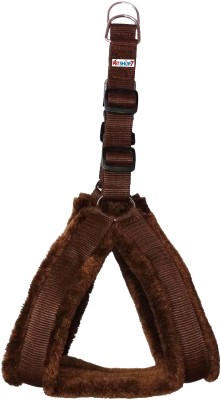 Petshop7 Nylon Brown fur 1.25 Inch Large Harness Dog Standard Harness(Large, Brown)