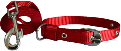 

Paw Zone Dog Collar & Leash(, Red