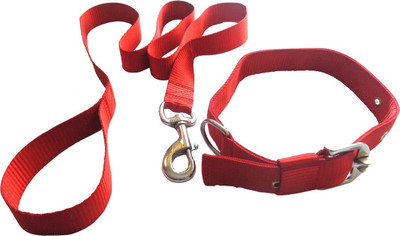 

Suraj Chains Dog Collar & Leash(, Red