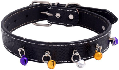 

SRI High Quality Textured Adjustable Dog Collar 1.1 Inch With Bell Dog Everyday Collar(, BLACK