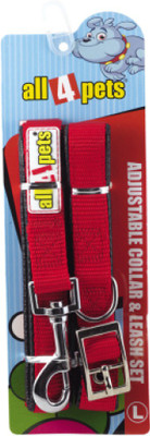 

All4pets Dog Collar & Leash(, Red