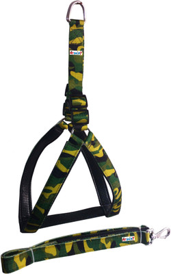 

Petshop7 Nylon Army Print 1.25 Inch  Dog Harness & Leash(, Army Print