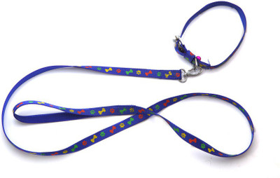

Ecocart Dog & Cat Collar & Leash(, bone printed blue
