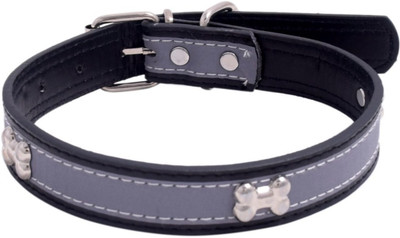 

SRI High Quality Adjustable Dog Collar 1 Inch With Dog Bone Shape Metal Stud Dog Everyday Collar(, BLACK