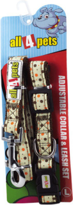 

All4pets Dog Collar & Leash(, Cream