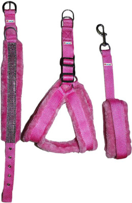 

Petshop7 Nylon Pink 1.25 inch Fur harness, Collar & Leash (Chest Size : 28-34 inch)  Dog Harness & Leash(, Pink