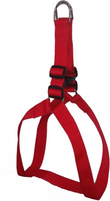 Petshop7 Medium 1 inch Nylon Harness Red Dog Standard Harness(Medium, Red)