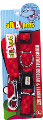 

All4pets Dog Collar & Leash(, Red
