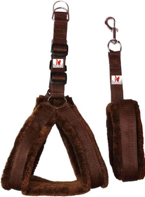 

Skora SKORA Nylon Brown fur 1.5 Inch dog harness & Leash (Extra , Brown) Dog Harness & Leash(, brown