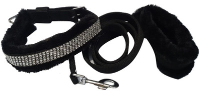 

Pets Planet Dog Collar & Leash(, Black