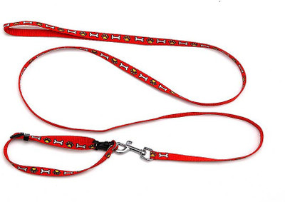 

Ecocart Dog & Cat Collar & Leash(, peppey red with bone printed design over it