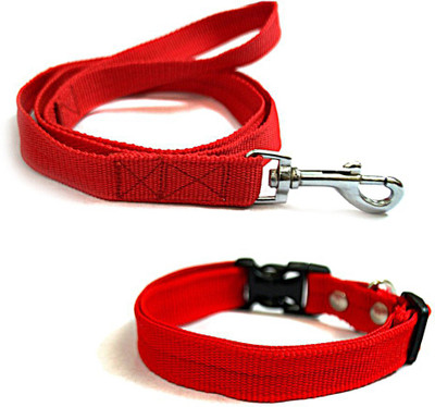 

That Dog in Tuxedo Red Adjustable Nylon  Dog Collar & Leash(, Red