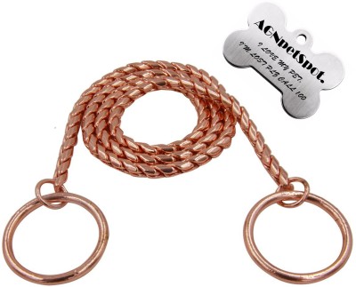 

Agnpetspot. Rose Gold Snake 4.5mmX24 Dog Choke Chain Collar(, Rose gold