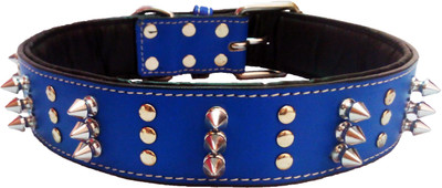 

Petshop7 Pink Leather Spke 1.50 Inch Dog Everyday Collar(, Blue