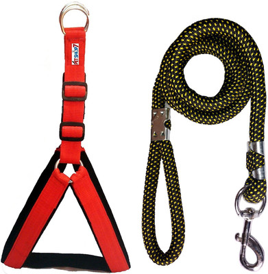 

Petshop7 Red  1.25 inch Padded Dog Harness & Rope Dog Harness & Leash(, Red