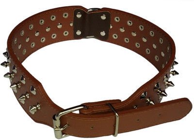 

Pets Planet High Quality Stylish with Many Spike Dog Collar(Brown)