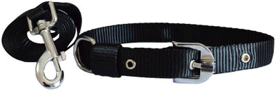 

Paw Zone Dog Collar & Leash(, Black