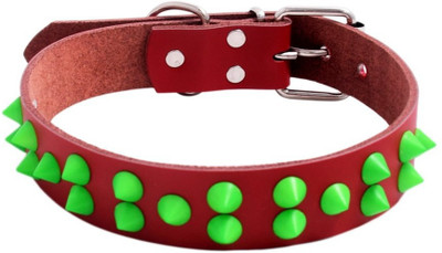 

SRI Triangular Studded Dog Collar 1.1 Inch - Red Fluorescent Green Dog & Cat Everyday Collar(, GREEN