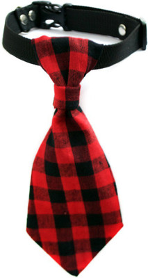 

That Dog in Tuxedo The Scottish Checks Neck Tie Collar -M-L Dog Everyday Collar(, Red