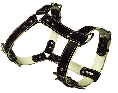 

Petshop7 Black Leather Harness 1.25 Inch  Dog Standard Harness(, Black