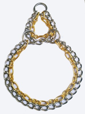 

Sollar's Golden & Silver Dog Choke Chain Collar(, Golden, Silver