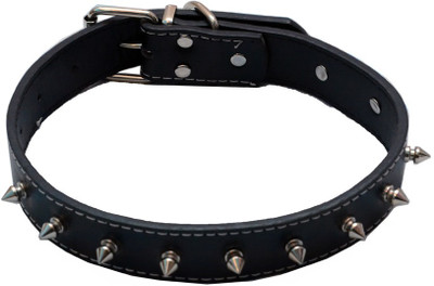

Petshop7 Black 1 Inch Spiked Leather Dog Everyday Collar(, Black