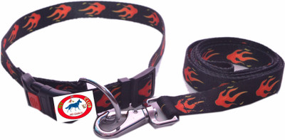 

Pet Club51 printed collar and leash Dog Collar & Leash(, Black