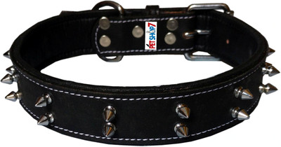

Petshop7 Leather Dog Everyday Collar(, Black