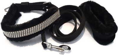 Pets Planet Dog Collar & Leash(, Black