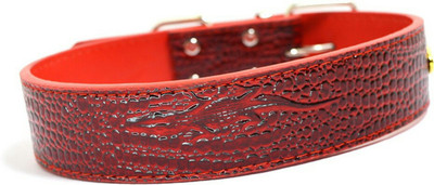 

Sollar's Red Alligator Look Leather Dog Everyday Collar(, Red