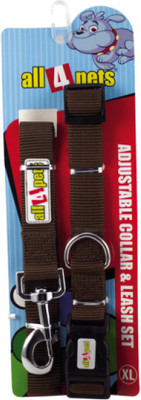 

All4pets Dog Collar & Leash(, Brown