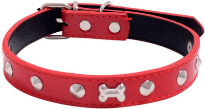 

SRI High Quality Adjustable Dog Collar 0.7 Inch With Metal Spike Studs Dog Everyday Collar(, RED