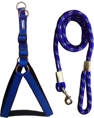 Petshop7 Blue  Harness & Rope 1.25 inch Dog Harness & Leash(, Blue