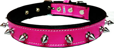 

Petshop7 Leather 1 Inch Spiked Pink  Dog Dog Everyday Collar(, Pink